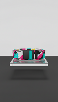 Graphic belt with magnetic buckle in miami mint